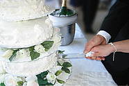 three-tier wedding cake